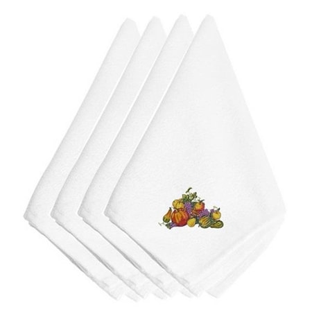 Carolines Treasures EMBT3505NPKE Thanksgiving Centerpiece Embroidered Napkins; Set Of 4